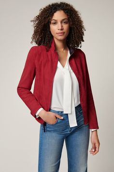 Kayla Reversible Suede Leather Jacket | Overland Chic Leather Outerwear For Layering, Sleek Outerwear For Layering In Fall, Sleek Fall Outerwear For Layering, Sleek Outerwear For Fall Layering, Chic Leather Jacket For Layering, Best Leather Jackets, Jacket Cape, Capes & Ponchos, Suede Leather Jacket