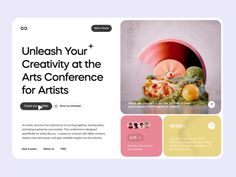 an image of a website page with the title'unleash your creativity at the arts conference for artists '