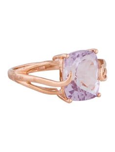 14K Rose GoldFeaturing Cushion Amethyst Elegant Lavender Amethyst Ring In 14k Gold, Luxury Rose Gold Amethyst Ring, Luxury Pink Amethyst Ring For Formal Occasions, Elegant Pink Amethyst Ring For Formal Occasions, Formal Rose Gold Amethyst Ring With Gemstone Accents, Luxury Rose Gold Amethyst Ring As Gift, Classic Amethyst Rose Gold Jewelry, Classic Rose Gold Amethyst Jewelry, Formal Rose Gold Amethyst Ring In 14k Gold