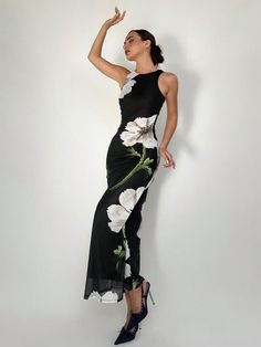 Women's Spring/Summer Romantic Vacation Date Sleeveless Bodycon Floral Printed Pleated Long Dress For Women Vacation Dress Multicolor Elegant  Sleeveless Knitted Fabric Floral,Plants,All Over Print Tank Slight Stretch  Women Clothing, size features are:Bust: ,Length: ,Sleeve Length: Pleated Long Dress, Women Vacation, Vacation Maxi Dress, Long Dress For Women, Cold Shoulder Styles, Women Maxi, Vacation Dresses, Sweet Dress, Dress For Women