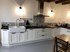 the kitchen is clean and ready for us to use in its new owner's home