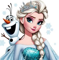 an image of a frozen princess with a snowman