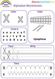 the alphabet worksheet for children to learn how to write and draw letters with pictures