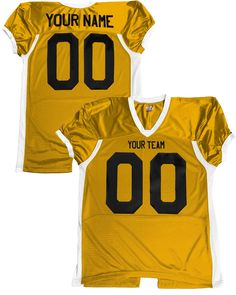 Crafted for a perfect fit, this football jersey is ideal for pairing with full padding without feeling too tight around the waist. With added flexibility and extended length for a tucked-in look, it's a top choice for both intense gameplay and supporting local sports teams or players. Made of polyester stretch mesh with side inserts.Customized with your Team Name, Player Name and Number1. Front Name: 2. Back Name: 3. Front & Back Number: If you would like a color or type style other than the def Fitted Crew Neck Jersey For Football Season, Fitted Moisture-wicking Jersey For Football Season, Fitted Football Season Jersey, Fitted Jersey For Game Day With Team Spirit, Team-colored Fitted Jersey For Sports Season, Fitted Jersey For Football Season, Fitted Football Season Jersey With Letter Print, Team-colored Fitted Jersey For Team Events, Fitted College Jersey With Team Name