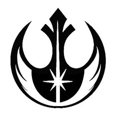 the star wars symbol is shown in black and white