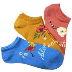 Blessings Women's No Show 3 Pack Multi Thankful And Grateful, Real Superheroes, Flower Socks, Sock Lovers, Floral Socks, Apparel Merchandising, Crazy Socks, Novelty Socks, No Show Socks