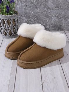 Color:Brown \nSize Fit:True To Size \nClosure Type:Slip on \nUpper Material:Fabric \nLining Material:Fabric \nInsole Material:Fabric \nOutsole Material:Rubber \n Women Snow Boots, Casual Athletic Shoes, Warm Snow Boots, Snow Boots Women, Womens Athletic Shoes, Outdoor Shoes, Womens Boots Ankle, Outdoor Woman, Short Boots