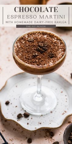 chocolate espresso martini with homemade dairy - free kahlua