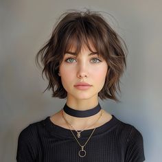 Flattering bangs haircut ideas | Trendy hairstyle ideas Shag Haircut Curtain Bangs Wavy, Short Curly Haircuts Face Framing, Bob Hairstyling How To Style, Shag Bixie With Bangs, Short Hair Cuts With Bangs For Woman, Short Bob Wispy Bangs, Wispy Bob With Bangs, "bixie" Haircut With Bangs, Chin Length Hair With Bangs And Layers