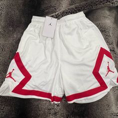 Brand New Shorts. The Inseam Is Short So They Fit Great. Total Length Is 16”, Inseam Is 5.5” Will Go Great With Your Jordan Shoes! Short Basketball Shorts, White Athletic Shorts For Streetwear, White Short Athletic Shorts For Streetwear, White Athletic Shorts For Streetwear In Spring, Jordan Sweat, Air Jordans Women, Jordan Shorts, Jordan Essentials, Jordan Basketball