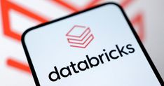 a close up view of the logo on a computer screen that says data bricks in red and white