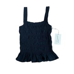 Universal Thread Women's Smocked Black Tank Top - Size Xs. -New With Tags -Ruffles -Smocked -Stretchy Material -Square Neck -Material: Body: 100% Cotton: Elastic: 70% Polyester, 30% Spandex -Machine Washable -Flat Lay Measurements Shown In Photos *Bundle 2 Or More Items From Our Closet And Save An Automatic 20% Off Casual Summer Smocked Top With Ruffle Hem, Casual Smocked Top With Ruffle Hem For Summer, Casual Smocked Top With Ruffled Straps, Black Smocked Top For Vacation, Casual Smocked Top With Ruffled Straps For Summer, Black Smocked Back Top For Vacation, Fitted Black Top With Smocked Back, Fitted Black Smocked Top With Ruched Details, Cotton Smocked Top With Ruffled Straps