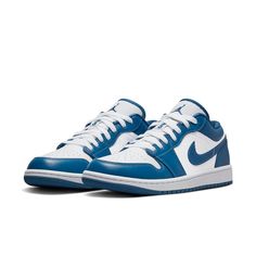 (WMNS) Air Jordan 1 Low 'Marina Blue' DC0774-114 Air Jordans Low, Jordan 1 Low Blue, Jordans Low, Wmns Air Jordan 1, Retro Basketball Shoes, Blue Jordans, Blue Air, British Women, Womens Air Jordans