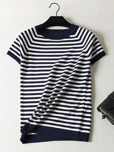 White Black Short Sleeve Striped O-Neck Pullover Sweater Top

SIZE (Unit: CM):One Size

Tops :Bust :75-95 /Length :59 /  Suitable 40-61KG Wear

Washing method: gently wash 





Note:(1 inch = 2.54 cm, 1 cm = 0.39 inch)





note: measurement by hands allow 2-3cm errors which is normal Casual Striped Sweater For Work, Striped Ribbed Top For Workwear, Ribbed Striped Tops For Workwear, Long Knit Sweater, Basic Blouses, Stripe Outfits, Long Sleeve Knit Sweaters, Basic Long Sleeve, Long Sweaters Cardigan