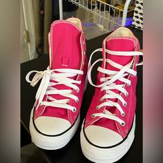 *New* Unisex Converse Chuck Taylor All Star High Top Fuchsia Size: Men 8.5 Women 10.5 Box Not Available Platform Hot Pink Converse, All Star Sneakers, New Converse, Star Sneakers, Converse Chuck Taylor All Star, Womens Converse, Chuck Taylor All Star, Converse Chuck, Converse Shoes