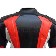 Do you feel like a superhero? Well, then you should also have a look! Here is a leather jacket designed especially with bikers in mind. This outerwear has a unique pattern of black, red, and white leather pieces. It’s so attractive that you just have to buy it. Stitched and designed to protect the rider at all times, it comes with extra protective padding for the shoulders, elbows, and back. The outerwear is designed with adjustments on the waistline to accent your trim, athletic body. This patched motorcycle jacket suitable for various occasions as well, capturing anyone’s gaze. Own this jacket and be the person who everyone has eyes on! Some noticeable features include: Black, red, and white patterned leather jacket 100% genuine premium quality leather Fitted waistline Red Fitted Biker Leather Jacket, Red Moto Leather Jacket For Motorcycling, Red Fitted Moto Biker Jacket, Red Fitted Biker Jacket For Motorcycling, Red Leather Motorcycling Jacket, Red Biker Outerwear For Events, Red Biker Outerwear For Biker Events, Red Biker Outerwear For Motorcycling, Red Biker Leather Jacket For Motorcycling