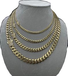 Gold Cuban Link Necklace With Diamond Cut, Gold Cuban Link Necklace Diamond Cut Gift, Gold Diamond Cut Cuban Link Necklace Gift, Gold Cuban Link Necklace With Diamond Cut As Gift, Gold Diamond-cut Cuban Link Necklace Gift, Miami Cuban, Cuban Chain, Wedding Bracelet, Chain Lengths