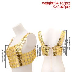 Description:Handmade Gold Silver Tone Glitter Sequins Party Tank TopProduct Details:MATERIAL: Made of High-quality Alloy. Gold Silver Plated Sequins. 100% Brand New and High QualitySPECIAL DESIGN: Unique structure. a popular item you worth to get to make you more attractive and fashionableFASHIONAL STYLES: More stylish. popular and beautiful rave outfit sequins tank topADJUSTABLE LENGTH: Fully adjustable. easy to wear and no requirement of the body sizeSpecification:Size: One general size adjustable perfectly for S - M. details as per size chart pictureWeight: 3.31 oz/pcsColor: Gold/SilverThis gold silver tone sequins sleeveless tank top is perfect for any formal occasion. such as wedding. engagement. anniversary. birthday. party. fashion show and so on.Perfect gift for yourself. loved one Fitted Sequin Fabric For Festivals, Gold Sequin Fabric For Summer Night Out, Elegant Gold Sequin Fabric For Summer, Gold Glamorous Sequin Fabric For Party, Glamorous Gold Sequin Fabric For Party, Gold Fitted Sequin Fabric For Holidays, Holiday Gold Fitted Sequin Fabric, Gold Sequin Fabric For Party Season Celebrations, Gold Sequin Fabric For Festive Holidays