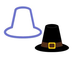 a black hat with a yellow buckle on it and a blue ring around the top