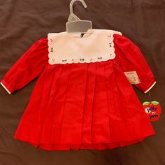 Beautiful Red 3 Mo Old Baby Girl Dress. Perfect For The Holidays. Brand New With Tags. Smoke Free Home. Red Cotton Dress For Play, Cute Red Dress For Play, Red Christmas Playtime Dress, Red Cotton Casual Dress, Red Cotton Dress For Playtime, Vintage Red Dress For Dress-up, Vintage Red Dress For Dress-up Occasions, Vintage Red Dresses For Dress-up Occasions, Old Dress