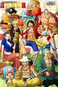 one piece characters are posing for the camera