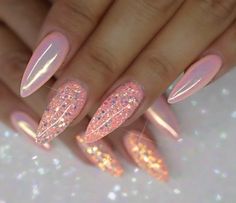 Shelly Chrome – MagpieBeautyUSA Pink Chrome Nails, Dipped Nails, Classy Nails, Fancy Nails, Dope Nails, Best Acrylic Nails, Gorgeous Nails