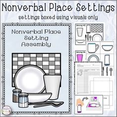 a set of nonverbal place settings with the words nonverbal place on it