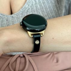 Discover Google Pixel Watch bands that perfectly combine style and functionality for elderly women.  From elegant leather straps to comfortable and adjustable designs, these bands complement any outfit.  Stay connected, empowered, and fashion-forward with bands that cater to your unique needs! P R O D U C T ∙ D E S C R I P T I O N ∙ Black Genuine Leather Bracelet For Google Pixel Watch ∙ Adjustable Size Bracelet Perfectly Tailored for Your Wrist ∙ Designed And Handmade by Simeon D Jewelry Studio Google Pixel Watch Band, Adjustable Leather Watch Bands With Black Band, Black Adjustable Wrist Strap For Watch, Adjustable Black Watch Band With Wrist Strap, Black Adjustable Wrist Strap Watch Accessories, Adjustable Black Wrist Strap Watch Accessories, Adjustable Cuff Watch Band With Wrist Strap, Adjustable Cuff Wrist Strap For Watches, Adjustable Black Watch Bands For Everyday