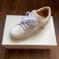 Cool Comfy Chic Sneakers With Removable Insole And Round Toe, Chic Sneakers With Removable Insole, Chic Sneakers With Perforated Toe Box, Chic White Flat-heeled Sneakers, Chic White Sneakers With Rubber Sole, Chic White Sneakers With Textured Sole, Chic White Low-top Sneakers, Lk Bennett Shoes, Lk Bennett