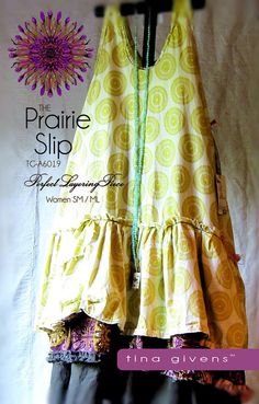 the prairie slip sewing pattern is on display