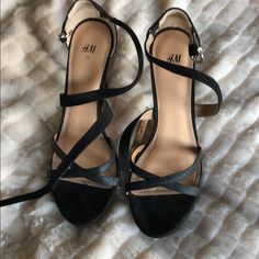 Never Worn. H&m Heels For Spring Party, Chic Formal Heels By H&m, Chic High Heel H&m Heels, H&m High Heel Party Heels, Elegant H&m Heels For Spring, Elegant H&m Heels For Formal Occasions, Chic Open Toe Heels By H&m, H&m Shoes, Platform Heels