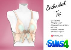 an image of a bra with the words enchanted top on it's chest