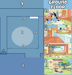 the floor plan for a cartoon character's house