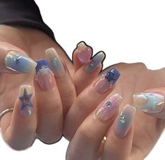 Shoujo Nails, Korea Nails Design, Coquettecore Aesthetic, Mexican Nails, Milky Nails, Edgy Nails, Japanese Nails