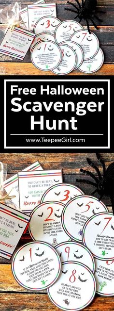 free printable halloween scavenger hunt for kids to play with and practice numbers