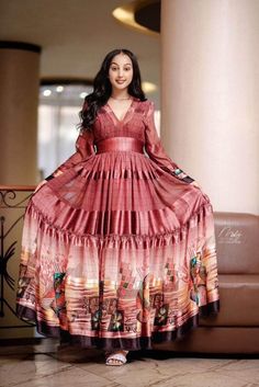 Beautiful Ethiopian and Eritrean Habeshan Dress. Stylish chiffon, 100% polyester. Habesha Shifon Dress, Shefon Dress Ethiopia, Ethiopian Chiffon Dress, Habesha Chiffon, Shifon Dress, Eritrean Culture, Eritrean Dress, Beautiful Ethiopian, Ethiopian Clothing