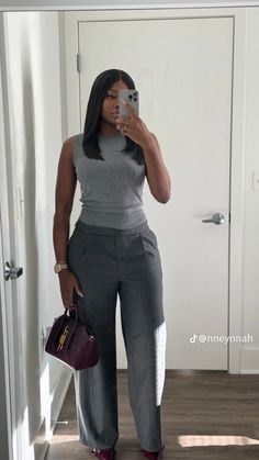 Burgundy Heels Outfit Ideas, Burgundy Work Pants Outfit, Black Women Fashion Classy Work Outfits, Professional Woman Aesthetic, Trendy Teacher Outfits 2024, Corporate Shoes Women, Networking Outfit Women, Grey Pants Outfit For Work Women, Red Work Outfit