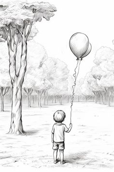 This charming sketch captures the innocence of childhood as a young boy stands in a serene park, holding a single balloon that floats above him. It invites viewers into a moment of wonder and imagination, reminiscent of simpler times when the world felt limitless. The scene evokes memories of carefree adventures, laughter, and the joy of play. What stories could this balloon tell? Allow your imagination to take flight with this delightful imagery! #ChildhoodMemories #BalloonArt #Sketch #ArtInspiration #Whimsical #CreativeExpressions