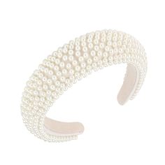 PRICES MAY VARY. [High-quality Material]: The high quality material used in this white pearl headband not only guarantees the durability of the product, but also gives it an attractive shine and a delicate touch. The smooth and full pearls are regularly inlaid on the headband, just like the twinkling stars in the night sky, shining. The soft gasket supports the full arc of the headband, perfectly fitting the head, providing a comfortable wearing experience. [Style Description]: White pearl headb Cute Head Bands, Styling Thick Hair, White Pearl Headband, Padded Headbands, Puffy Hair, Bridal Headbands, Wedding Accessories For Bride, Unique Meaning, Hair Accessories Bridal