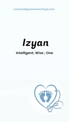 an image of a baby's footprints with the word izyan on it