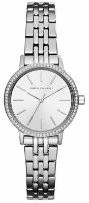 Armani Exchange Womens Stainless Steel Bracelet Silver Dial AX5541 Bracelet Silver, Stainless Steel Bracelet, Silver Bracelets, Stainless Steel