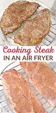 cooking steak in an air fryer is so easy and quick to make at home