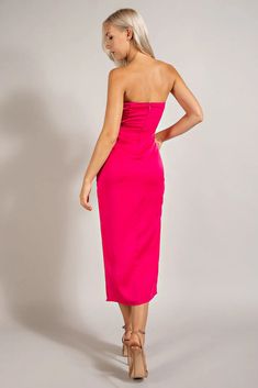 Say hello to the most stylish midi dress of the season: The magenta satin sweetheart wrap midi dress. This exquisite magenta satin, with a beautiful sweetheart neckline that wraps delicately around the body. Dare to stand out in this beautiful midi dress, and be the envy of any event. Satin Magenta Sweetheart top Rushing 100% polyester Care Instructions: Dry clean only Stylish Midi Dress, Beautiful Midi Dresses, Sweetheart Top, Wrap Midi Dress, Satin Midi Dress, Dress Shapes, Satin Dresses, Sweetheart Neckline, Say Hello