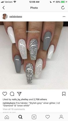 Dermal Piercing, Gray Nails, Sparkle Nails, Nail Polishes