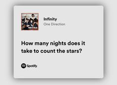 an ad for spotify with the caption'how many nights does it take to count the stars? '