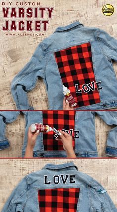 how to make a jean jacket with the word love on it