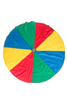 a multicolored parachute is shown on a white background