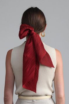 Solid Pleated Scarf Wine Red Pleated Scarf, Elegante Casual, Stil Inspiration, Minimal Chic, 가을 패션, Fotografi Potret, Mode Style