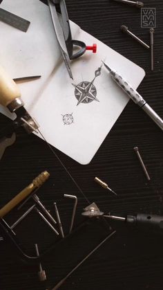 some tools are laying on top of a piece of paper