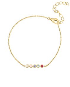 Bauble Birthstone Bracelet - 18K Gold Vermeil April Stone, Sentimental Jewellery, Stone Bar, Birthstone Bracelet, Birthstone Bracelets, Bracelet Clasps, Silver Pieces, Love Bracelets, Quality Diamonds